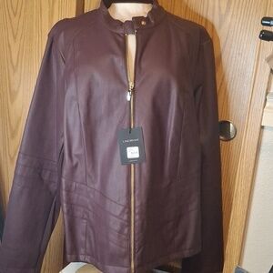 Lane Bryant Deep Brown Leather Jacket